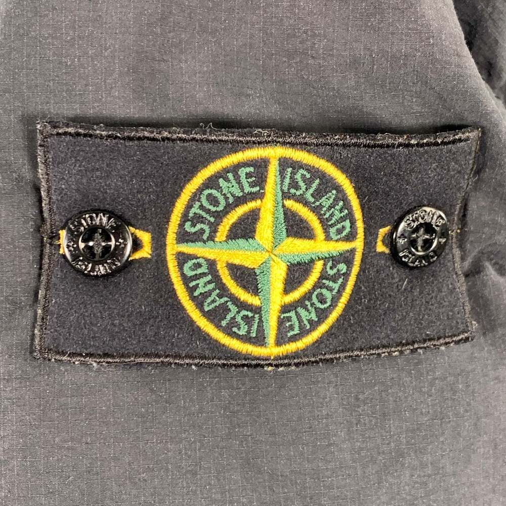 STONE ISLAND Black Cotton Blend Double Breasted Coat - Picture 2 of 11
